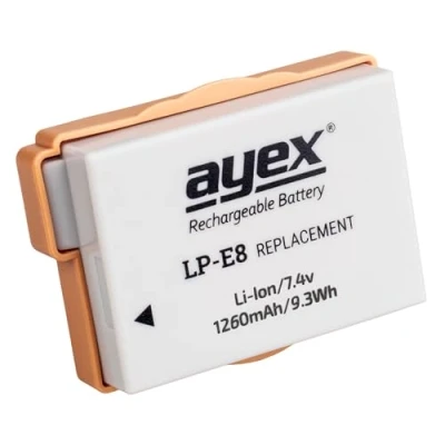 Afbeelding van ayex LP E8 accu voor bijv. Canon EOS 700D 650D 600D 550D krachtig en betrouwbaar
