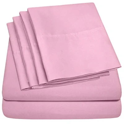 Afbeelding van kingsize lakens 6 delig 1500 Supreme Collection fijn geborsteld microvezel diepe zak lakenset beddengoed 2 extra kussenslopen, voordelig, King, roze