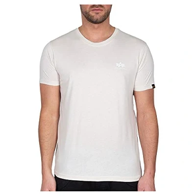 Afbeelding van Alpha Industries Basic T Shirt met Kleine logo voor mannen Jet Stream White/White