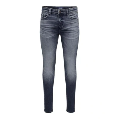 Afbeelding van ONLY &amp; SONS heren jeans, donkerblauw (dark blue denim), 29W x 34L