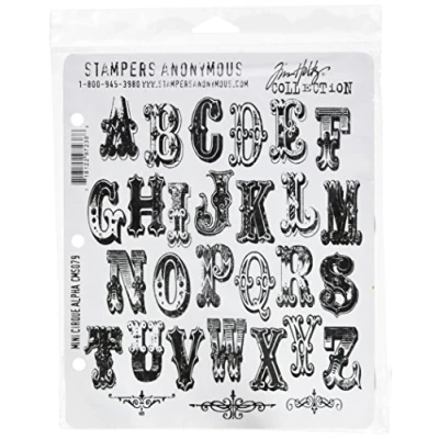 Afbeelding van Stampers Anonymous Tim Holtz zelfklevende stempel, 17,8 x 21,3 cm, Mini Cirque Alpha