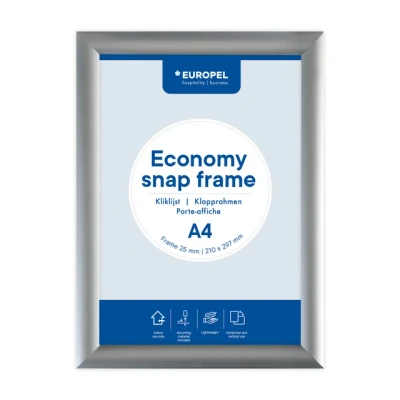 Afbeelding van Europel Economy Kliklijst Posterlijst A4 21 x 29,7 cm 25mm Aluminium Zilver