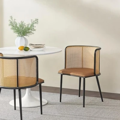 Afbeelding van Eetkamerstoel Flen set van 2 bruin en zwart 75x52x49 cm