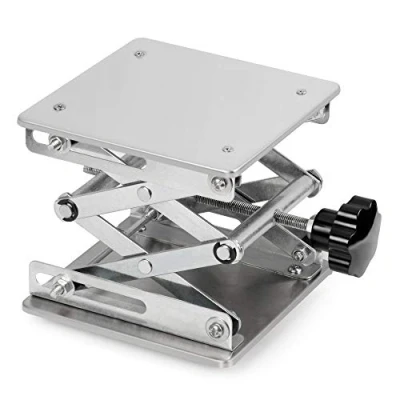 Afbeelding van stonylab Lab schaar Jack, 150 x mm Roestvrij Staal Laboratorium Ondersteuning Jack platform Lift Stand Tafel van 75 tot 260 mm, Gewicht 10 KG