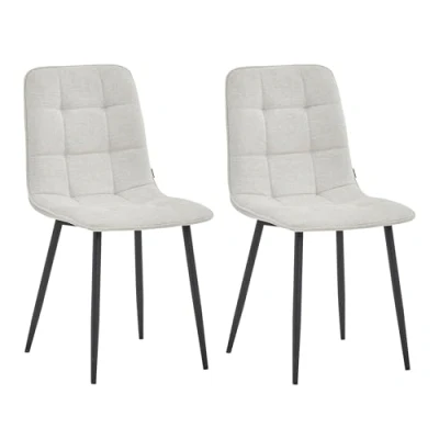 Afbeelding van Colenis® Ela Eetkamerstoel Set Van 2 Beige Linnen Stof Industrieel