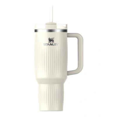 Afbeelding van Stanley De Quencher H2.0 Fluted thermosfles 1,18 liter Cream Gloss / Gebroken wit