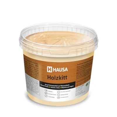 Afbeelding van HAUSA Houtkitt 1 kg eiken, natuurlijke houtplamuurmassa, stopverf voor hout, houtplamuur/vulmassa het repareren van houtschade, gebruiksklaar, uitstekende vulkracht, sneldrogend, scheurbestendig