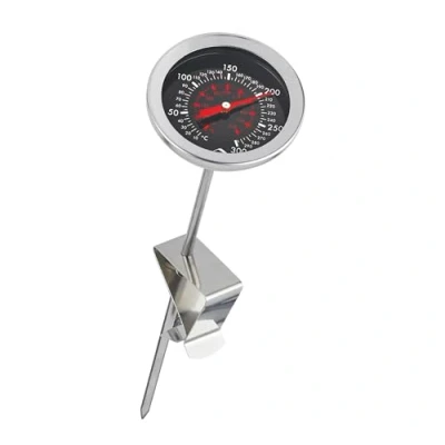Afbeelding van Küchenprofi Frituurthermometer van roestvrij staal met praktische clip, keukenthermometer, barbecuethermometer, analoog, schaal 0 300 C in en F afleesbaar, 21,2 cm