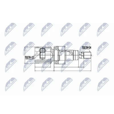 Afbeelding van Homokineet reparatie set, aandrijfas NTY NPW FR 052