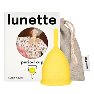 Afbeelding van Lunette Menstruatiepakket en verpakking. Model 1 voor lichte bloedingen, geel
