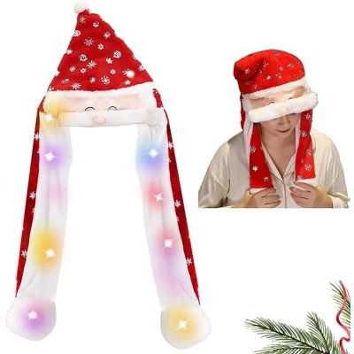 Afbeelding van kerstmuts, pluche kerstmanmuts, uniseks rode kerstmutsen voor volwassenen en kinderen, kerstmuts Kerstmis Sinterklaas rood,pailletten kerstman.