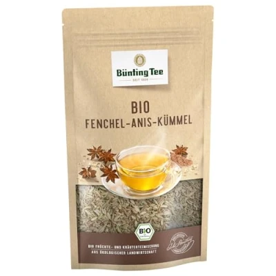 Afbeelding van Bünting Tee Bio Fenchel anis kummel, 100 g losse thee, verpakking van 3 stuks