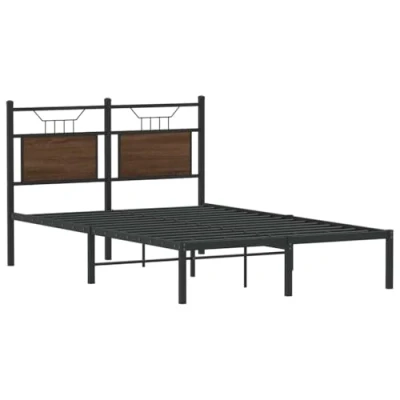 Afbeelding van Bedframe Led Massief Hout Wit 140X190 cm 120 x 190 / Bruineiken