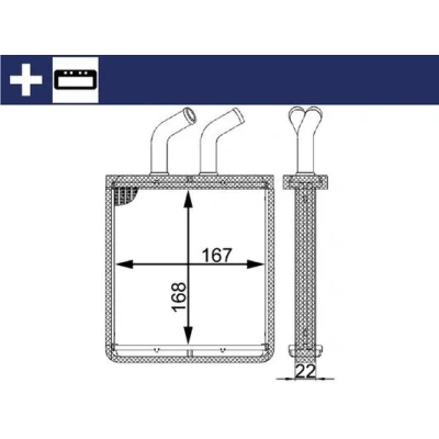 Afbeelding van Kachelradiateur, interieurverwarming MAHLE AH 55 000S