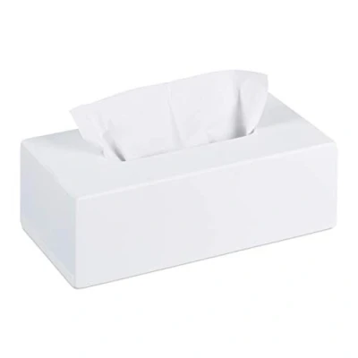 Afbeelding van Relaxdays tissue box wit houder doos zakdoekendoos zakdoekjes