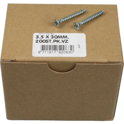 Afbeelding van Benson Verzinkte Spaanplaatschroeven 3.5 x 30 mm Pozidrive 200 stuks