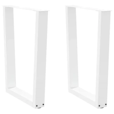 Afbeelding van vidaXL Eettafelpoten 2 st V vormig 60x(72 73,3) cm staal wit