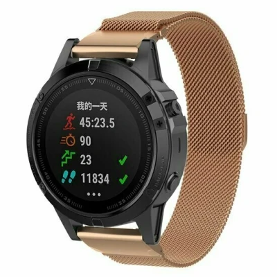 Afbeelding van Milanese bandje Rosé goud Garmin Tactix 8 47mm
