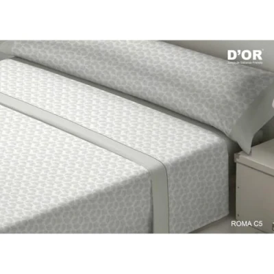 Afbeelding van Set beddengoed D&#039;Or ROMA Grijs Bed van 120 Franela