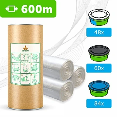 Afbeelding van Eco navulfolie voor luiertwister, luieremmer, compatibel met Tommee Tippee TEC, Simplee, Twist &amp; Click, navulcassettes, geurbarrière, eenvoudig te bedienen, 600 m