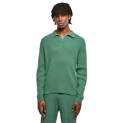 Afbeelding van Urban Classics Longsleeve Poloshirt, Heren, Maat: XXL, Leaf