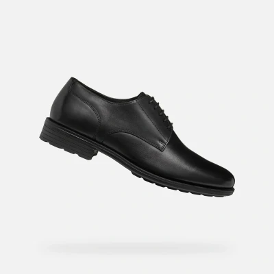 Afbeelding van Geox U WALK Pleasure Veterschoenen, Heren, Maat: 41.5, Black Leer
