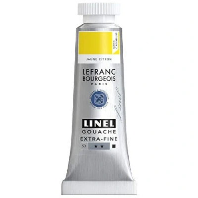 Afbeelding van Lefranc &amp; Bourgeois Linel Gouache Extra Fine Cadmium Free Lemon Yellow 157 14ml