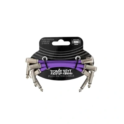 Afbeelding van Ernie Ball Flex Patchkabel 3&quot; Paars 3 Pack