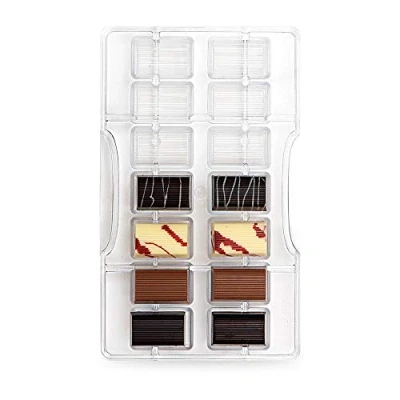 Afbeelding van Decora 0050118 Professionele chocoladevorm Cilinder Cerise, 14 holtes, 33 x 21 H 20 mm, van polycarbonaat, ideaal voor het maken glanzende chocolade, professioneel design, gemaakt in Italië