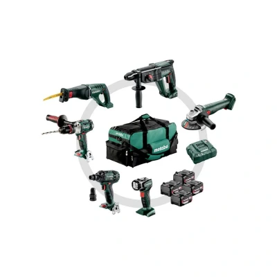 Afbeelding van Metabo Combo set 6.1 Accu machines 18V SB 18 LTX KH 24 W L 9 125 QUICK ASE SSW 300 BL ULA 14.4 LED in