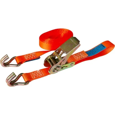 Afbeelding van Loadlok 350700 DaN Spanband Met Ratel En Haken 7 Meter Oranje Bindriemen