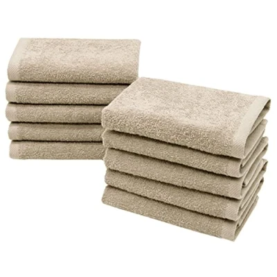 Afbeelding van ZOLLNER Set van 10 zeepdoeken, washandjes, 30x30 cm, katoen, zand