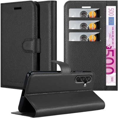 Afbeelding van Cadorabo Hoesje geschikt voor Samsung Galaxy M15 in PHANTOM ZWART Beschermhoes met magnetische sluiting, standfunctie en kaartvakje Book Case Cover Etui