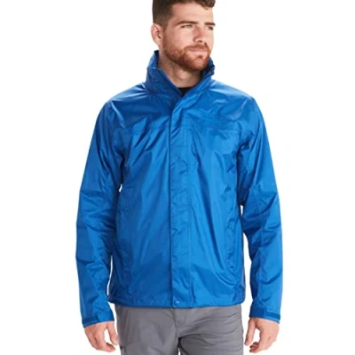 Afbeelding van Marmot Heren PreCip Eco Jacket, Waterdicht regenjack, winddichte regenjas, ademend; opvouwbaar hardshell windjack, ideaal voor fiets en wandeltochten, Dark Azure, S