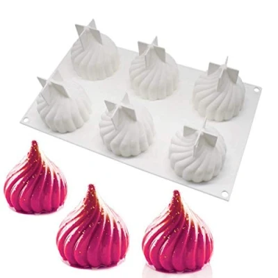 Afbeelding van Siliconen mousse cakevormen 3D bakvormen DIY mal, 6 gaten wervelwind