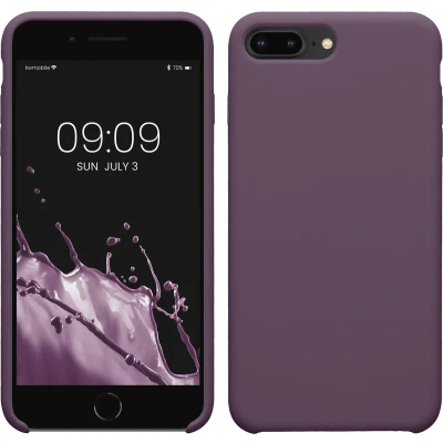 Afbeelding van kwmobile telefoonhoesje geschikt voor Apple iPhone 7 Plus / 8 Hoesje met siliconen coating Smartphone case in Bleke iris