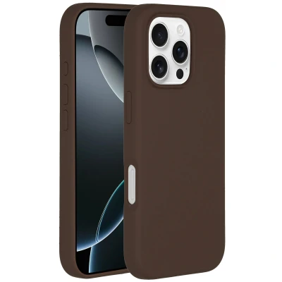 Afbeelding van Apple iPhone 16 Pro MagSafe Hoesje Siliconen en TPU (zacht) Accezz Softcase/Backcover Bruin Telefoonhoesje