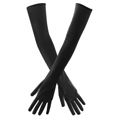 Afbeelding van Boland Handschoenen Los Angeles, extra lang, satijn stof, glanzend, popster, Hollywood, starlet, carnaval, themafeest, accessoire