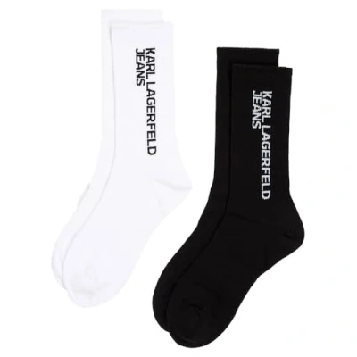 Afbeelding van Karl Lagerfeld Jeans LOGO (PACK OF 2) Sokken, Dames, Maat: One Size, White black
