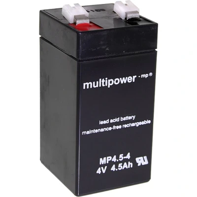 Afbeelding van multipower MP4,5 4 Loodaccu V 4.5 Ah Loodvlies (AGM) (b x h d) 48 100 52 mm Kabelschoen 6.35 Onderhoudsvrij, Geringe zelfontlading