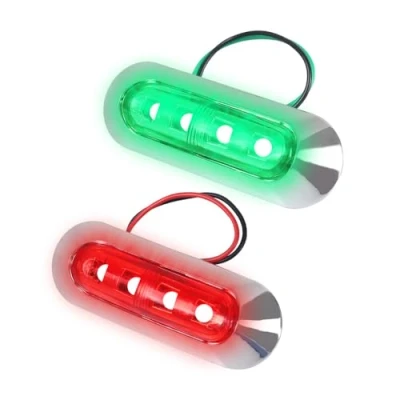 Afbeelding van MiOYOOW 2 stuks led navigatielichten, bootverlichting, waterdicht, voor zeilboot, nachtjacht, 12 V (rood/groen)
