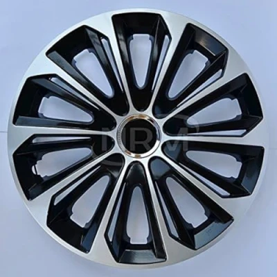Afbeelding van NRM Stig Extra Wieldoppen 14&quot; Zilver &amp; Zwart set van 4 stuks ABS / Duurzaam Resistant