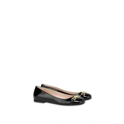 Afbeelding van LOVE Moschino Chain Strap Ballerina&#039;s, Dames, Maat: 39, Nero Leer