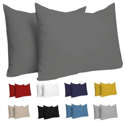 Afbeelding van Dreamzie Taie Pillow 30x50 cm (veel 2) 100% katoenen trui 150 gsm anthraciet kussensloop 30 x 50 katoen resistent en hypoallergeen kussendeksel voor kussen