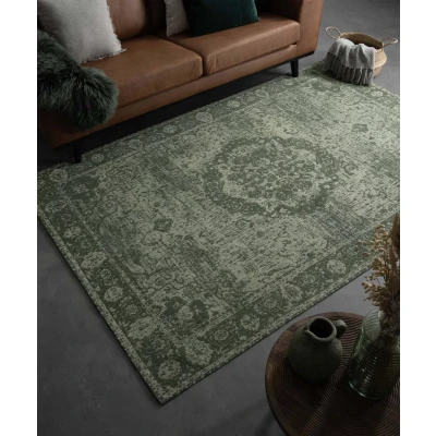 Afbeelding van Vintage Tapijt/Vloerkleed Traditions Groen 70x140 Cm