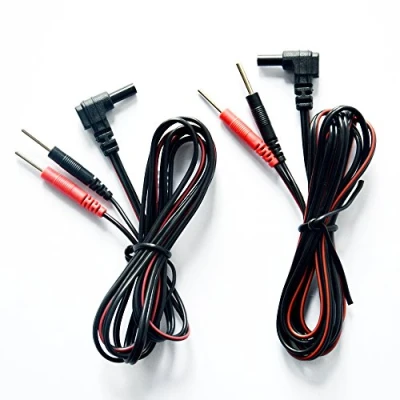 Afbeelding van KONMED 1 paar Tens elektrode lood draden Jack 2.35mm plug 2.0mm pin aansluiting