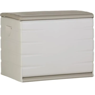 Afbeelding van PLASTIKEN Borst 260L Functioneel en esthetisch binnen / buiten afsluitbaar met beige zwenkwielen