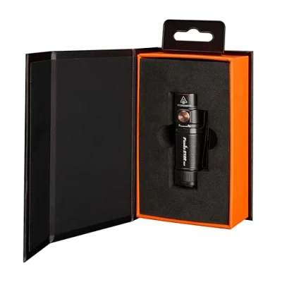 Afbeelding van fenix E18R V2.0 Black Special Edition, oplaadbare mini EDC zaklamp 1200 lumen 146 m 200 uur max. magnetische staartkap bidirectionele lichaamsclip 1 maanlichtmodus USB C IP68