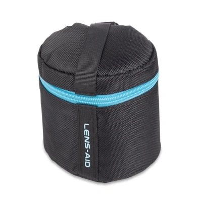 Afbeelding van LENS AID Lenszak dik gevoerd: lenshoes met ritssluiting en riemgesp, zwart, XS (9 x 11 cm), Functioneel