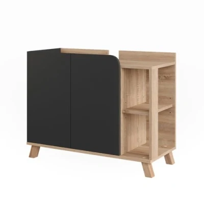 Afbeelding van Vicco KarenWastafelonderbouw 80 x 65 cm met 2 deuren Sonoma/antraciet